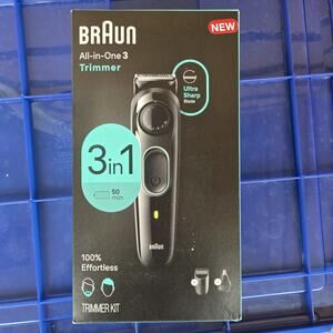 Braun All-In-One 3 Trimmer 3 in 1, 50 Min Cordless Trimmer Kit -NEW